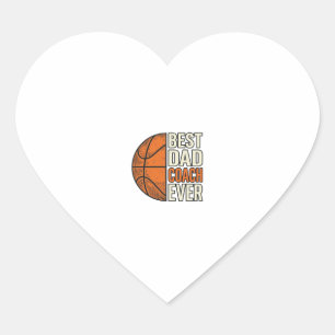 Beste Papa Coach Ooit Basketbal Vintage Vector Ont Hart Sticker