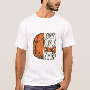 Beste Papa Coach Ooit Basketbal Vintage Vector Ont T-shirt
