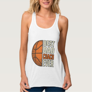 Beste Papa Coach Ooit Basketbal Vintage Vector Ont Tanktop