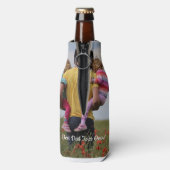 Beste Papa custom tweeling foto Vaderdag Flesjeskoeler (Fles Achterkant)