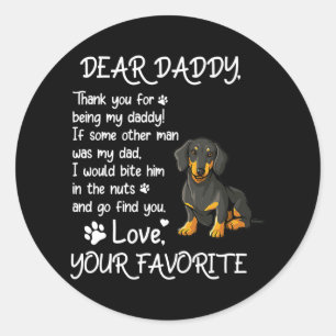 Beste papa Dachshund Dog Vaderdag Ronde Sticker