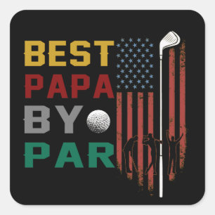 beste papa door golf T-Shirt Vierkante Sticker