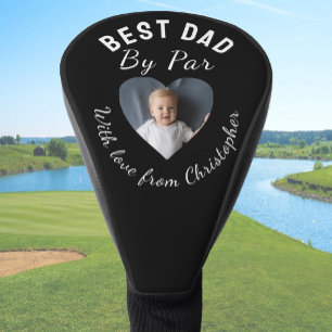 Beste Papa door Par Aangepaste Foto Groen Zwart Golfheadcover