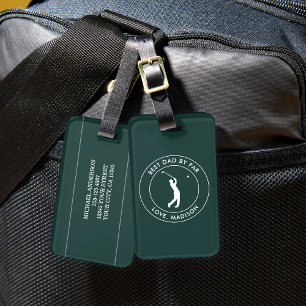 Beste papa door par aangepaste golfspeler naam gep bagagelabel