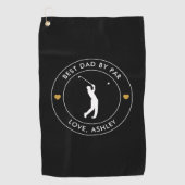 Beste papa door par aangepaste golfspeler naam gep golfhanddoek (Voorkant)