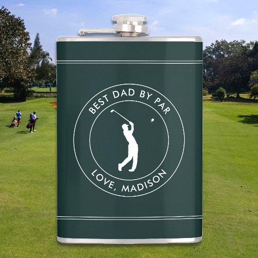 Beste papa door par aangepaste golfspeler naam gep heupfles