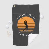 Beste papa door par aangepaste naam tekst geperson golfhanddoek (Insitu)