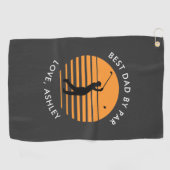 Beste papa door par aangepaste naam tekst geperson golfhanddoek (Horizontaal)