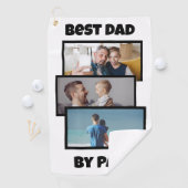 Beste papa door par collage van aangepaste foto's golfhanddoek (Insitu)