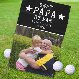 Beste Papa door Par Eén Foto Persoonlijk Geschenk Golfhanddoek