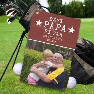 Beste Papa door Par Eén Foto Persoonlijk Geschenk Golfhanddoek