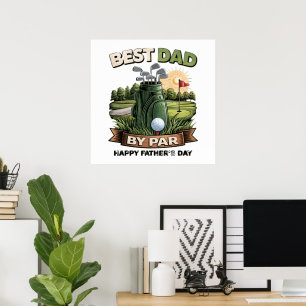 Beste Papa Door Par Golf Papa Grappig Poster