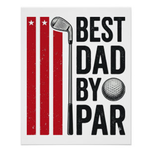 Beste Papa Door Par Golf Papa Vintage Design_1 Perfect Poster