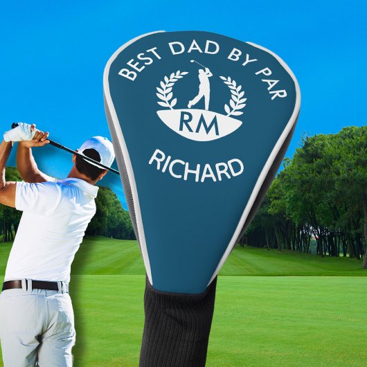 Beste papa door Par Monogram Naam Golfheadcover