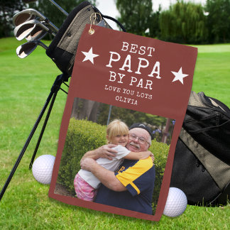 Beste Papa door Par Opa Aangepast Foto Cadeau Rood Golfhanddoek