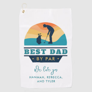 Beste papa door par retro gepensioneerde golf love golfhanddoek