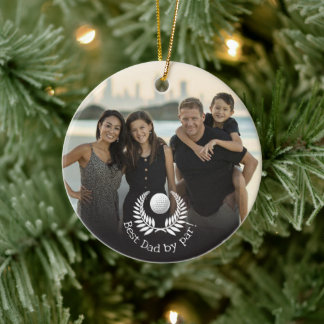 Beste papa door Par Wreath Custom Naam Foto Keramisch Ornament