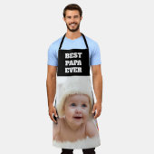 Beste Papa Ever Baby Foto Vaderdag Schort (Gedragen)