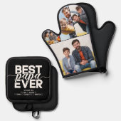 Beste Papa Ever Vaders Dag Foto Collage Keepsake Ovenwant & Pannenlap Set (Voorkant / Achterkant)