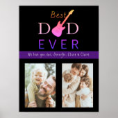 Beste Papa Fotocollage Cool Moderne Vaderdag Poster (Voorkant)
