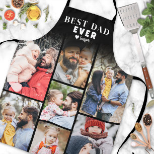 Beste papa fotocollage Vaderdag Schort