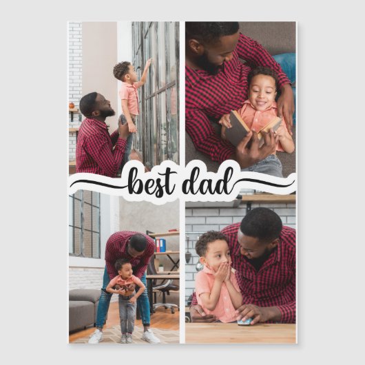 Beste Papa Gepersonaliseerde 4 Fotocollage (Voorkant)