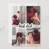 Beste Papa Gepersonaliseerde 4 Fotocollage Aankondiging (Voorkant)