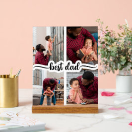 Beste Papa Gepersonaliseerde 4 Fotocollage Acryl Bord