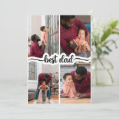Beste Papa Gepersonaliseerde 4 Fotocollage Bedankkaart (Staand voorkant)