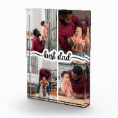 Beste Papa Gepersonaliseerde 4 Fotocollage Fotoblokken (Rechts)