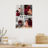 Beste Papa Gepersonaliseerde 4 Fotocollage Poster (Keuken)