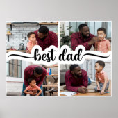 Beste Papa Gepersonaliseerde 4 Fotocollage Poster (Voorkant)