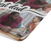 Beste Papa Gepersonaliseerde 4 Fotocollage Snijplank (Hoek)