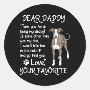 Beste papa Greyhound Dog Vaderdag Ronde Sticker