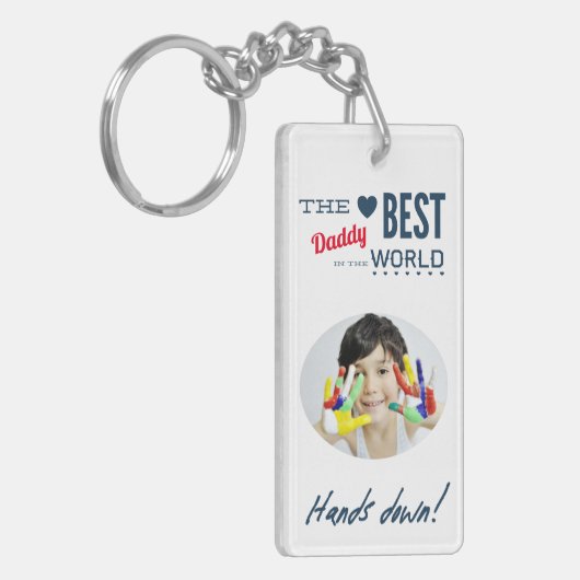 Beste papa handen naar beneden gepersonaliseerd sleutelhanger (Voorkant Links)