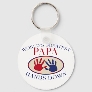 Beste Papa Hands Down Sleutelhanger