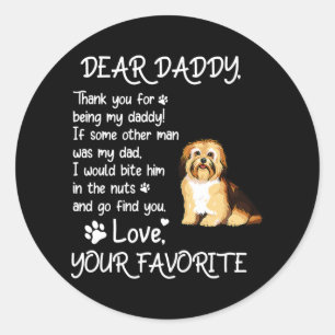 Beste papa Havanese Dog Dad Vaderdag Ronde Sticker
