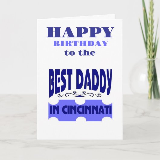 Beste papa in de stad Cincinnati  Kaart (Voorkant)