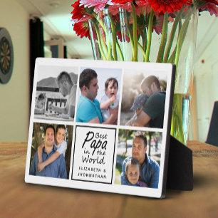 Beste Papa in de Wereld Vaderdag Fotocollage Fotoplaat
