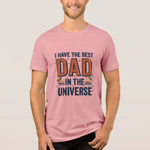 Beste papa in het heelal ruimte vector ontwerp_1 Tri-Blend shirt