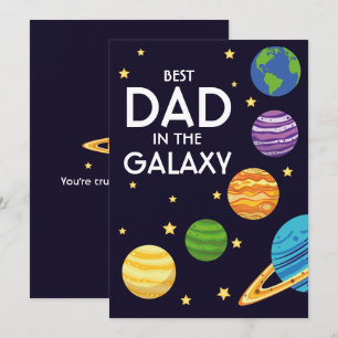 Beste Papa in het heelal Vaderdag Ruimte Planeten Feestdagenkaart