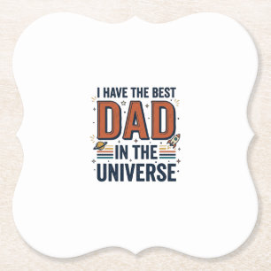 Beste papa in het universum ruimte vector ontwerp_ kartonnen onderzetters