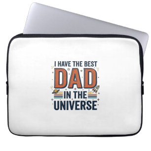 Beste papa in het universum ruimte vector ontwerp_ laptop sleeve