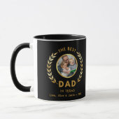 Beste papa in Texas Custom Photo Zwart en Goud Mok (Links)