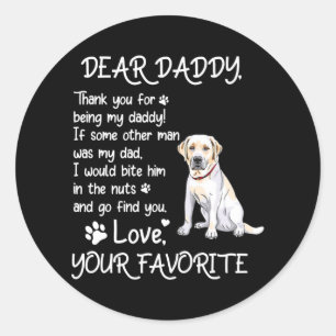 Beste papa Labrador Dog Dad Vaderdag Ronde Sticker