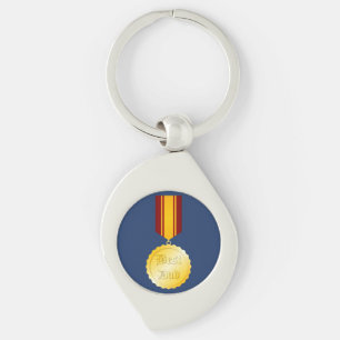 Beste Papa Medaille Broche Vaderdag Sleutelhanger