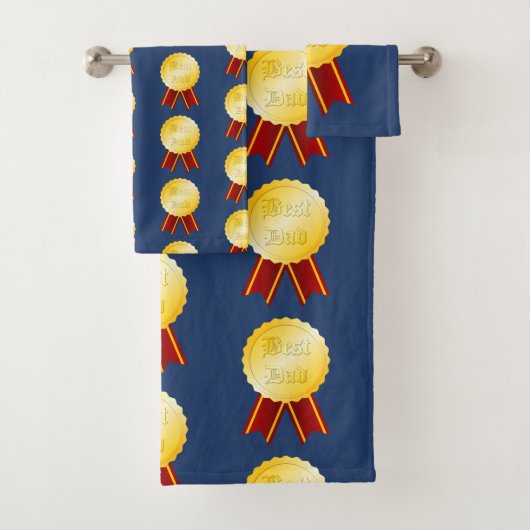 Beste papa medaille lint Vaderdag Bad Handdoek (Insitu)