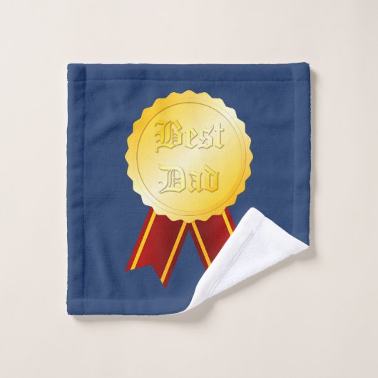 Beste papa medaille lint Vaderdag Bad Handdoek (Wasdoekje)
