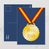 Beste Papa Medaille Vaderdag Briefkaart (Voorkant / Achterkant)