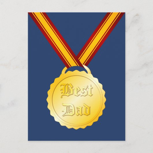 Beste Papa Medaille Vaderdag Briefkaart (Voorkant)